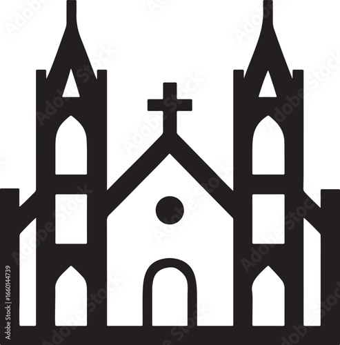 Graphic Neo-Tribal Vector Black Silhouette White Backdrop