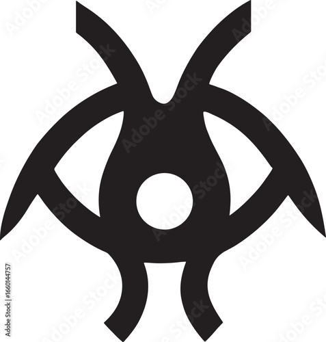 Neo-Tribal Black Silhouette Tattoo Vector on White