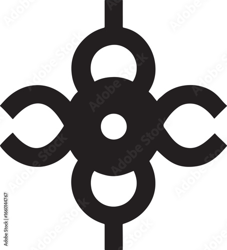 Stylized Neo-Tribal Silhouette Vector — Monochrome White Canvas