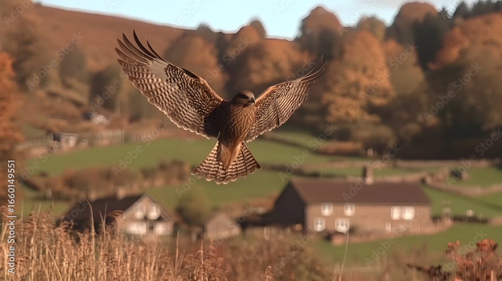 Obraz premium common buzzard in flight,