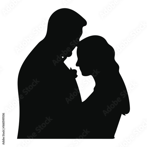 Married Couple Silhouette Vector PNG Transparent Background
