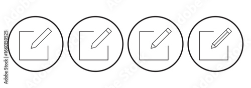 edit line circular icon, edit outline color icon, edit line icon eps 10