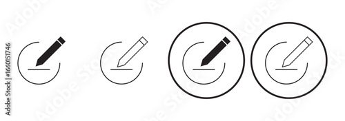 edit line circular icon, edit outline color icon, edit line icon eps 10