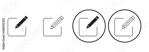 edit line circular icon, edit outline color icon, edit line icon eps 10