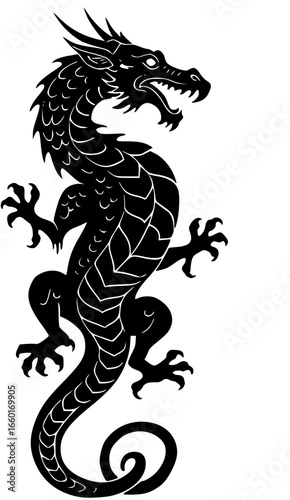 black and white dragon
