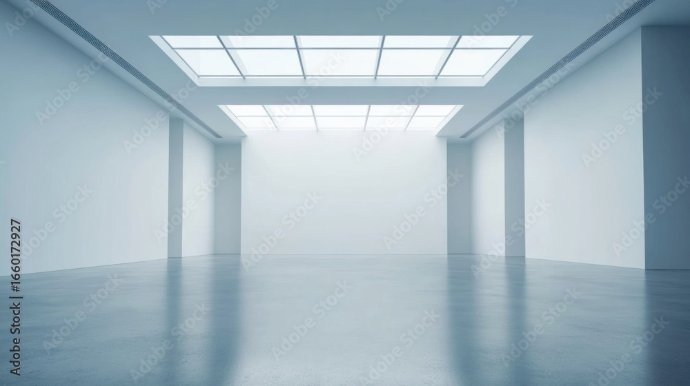 Fototapeta premium Minimalist Modern Gallery Space Interior.