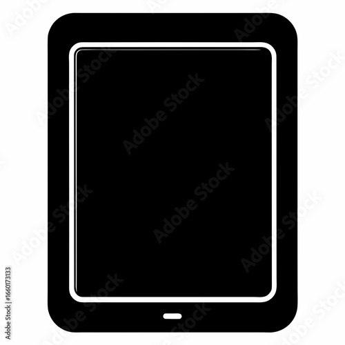 Black tablet icon with rounded corners and home button