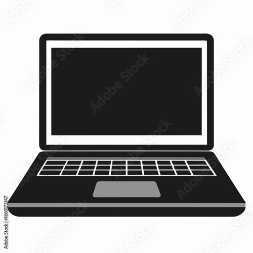 Simple black and white laptop icon