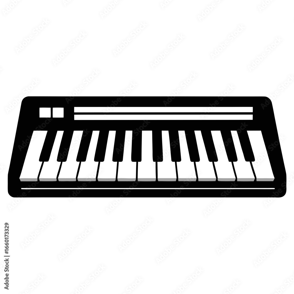 Fototapeta premium Simple black and white illustration of a keyboard instrument