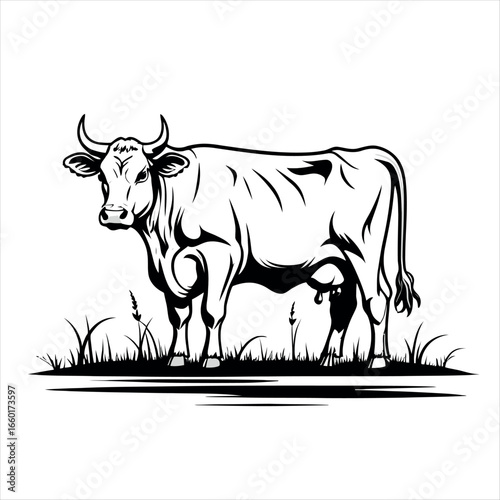 Vector art of cow silhouette for design and decoration elements