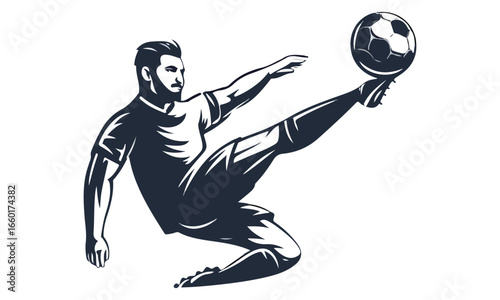 Soccer Player Kick Silhouette