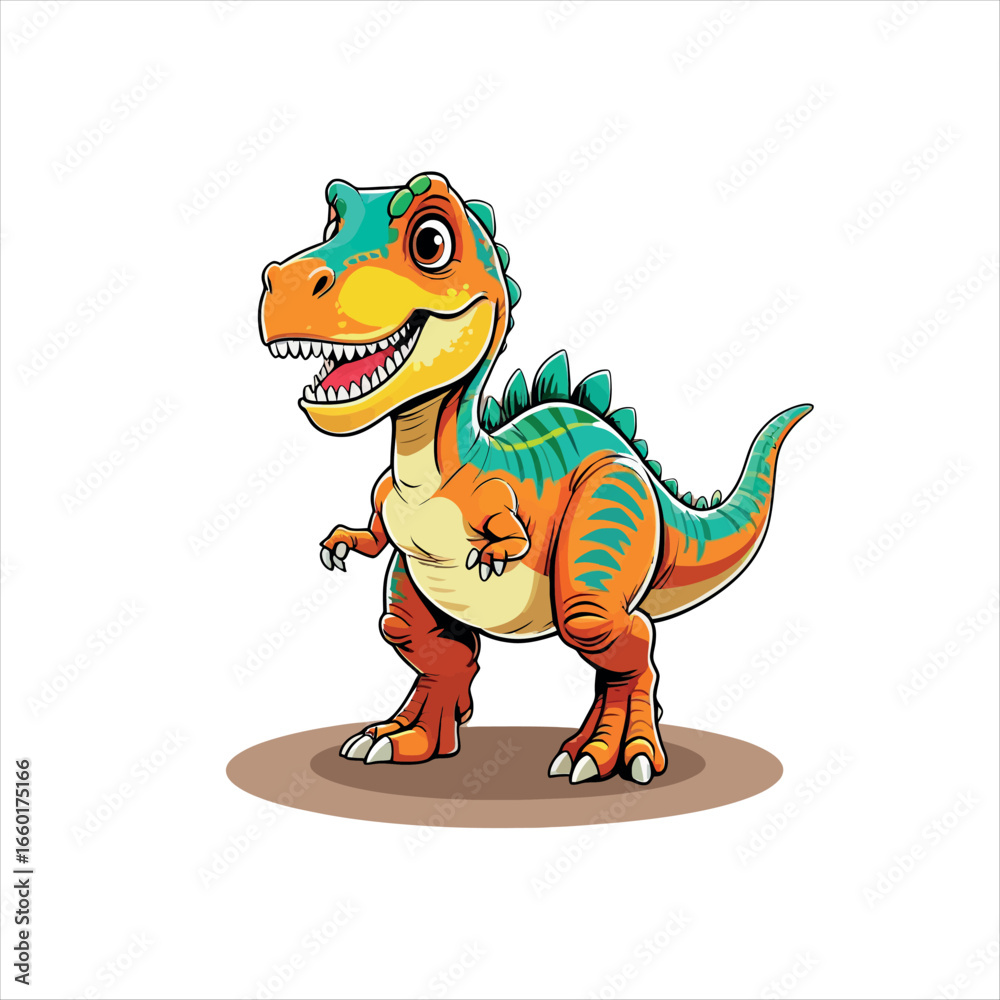Fototapeta premium Vector art of cute cartoon dinosaur, a fun and playful illustration