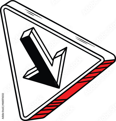 arrow pointing down in triangle
