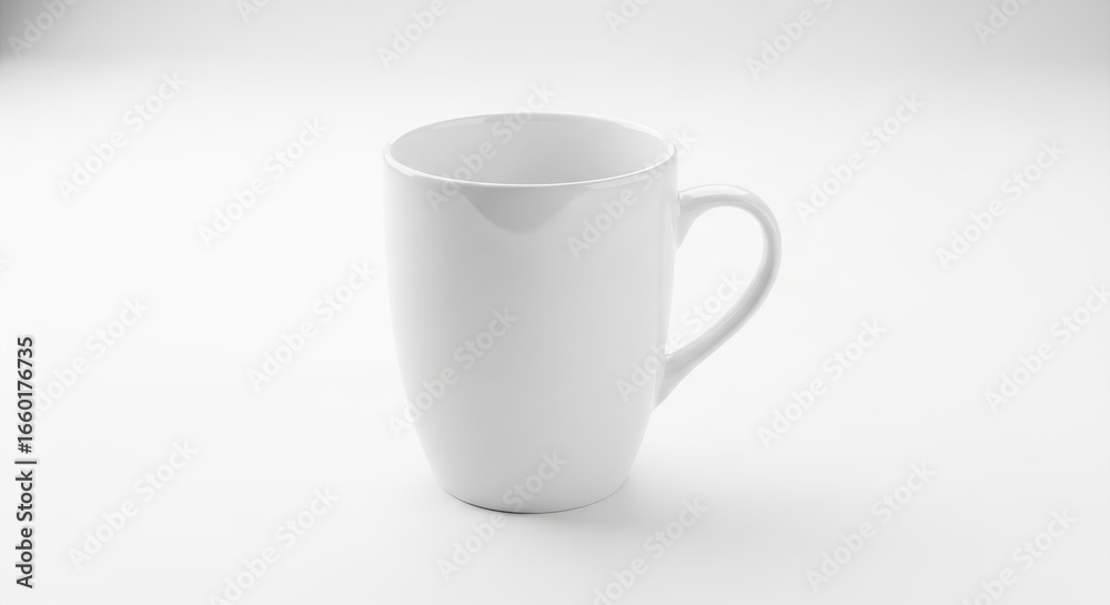 Fototapeta premium Simple White Ceramic Coffee Mug on White Background