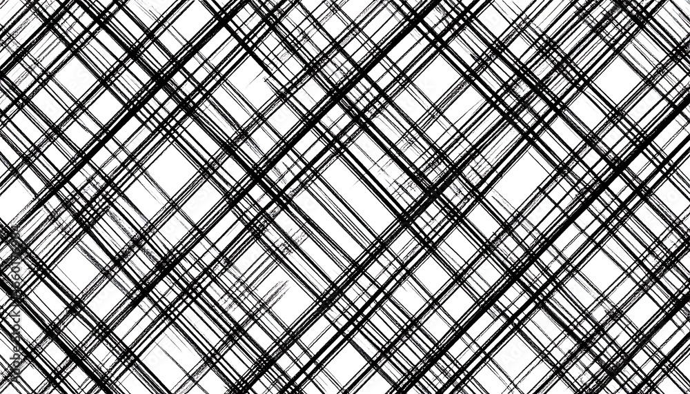 Abstract Black White Crosshatch Lines.