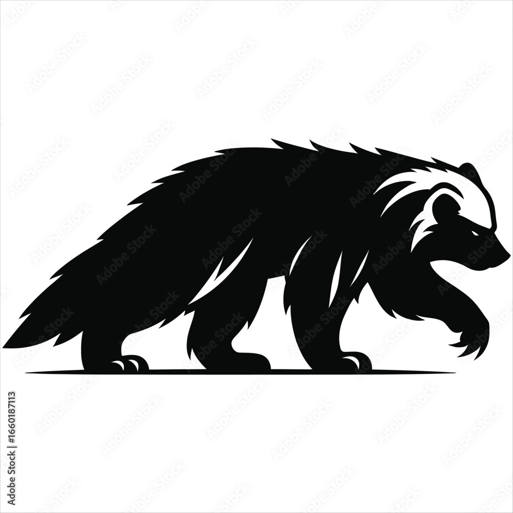 Fototapeta premium Wolverine Silhouette A Majestic Illustration of a Wild Animal