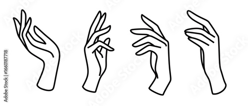 Hand Gesture Collection Beauty Illustration