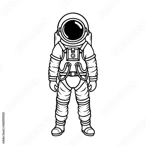 Astronaut wearing a space suit standing confidently with a helmet on during a hypothetical mission into outer space