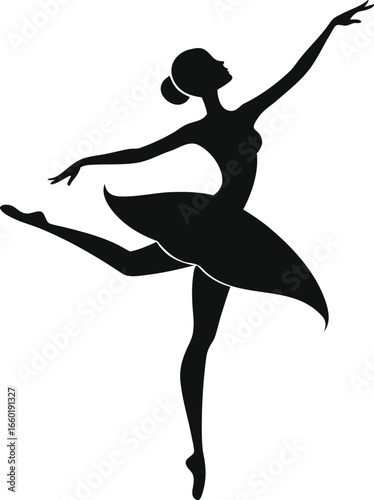 Elegant ballet dancer silhouette in motion