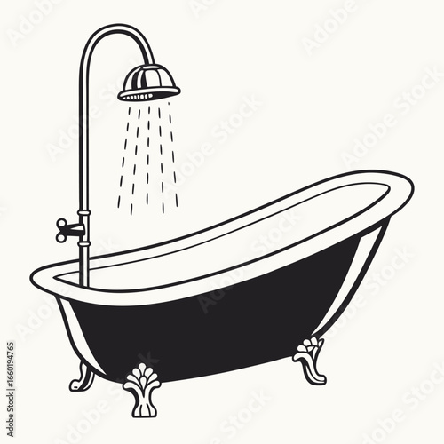 bath tub vector illustration