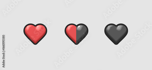 health bar hearts for game interface 