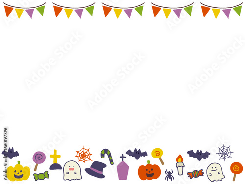かわいいハロウィンのフレームイラスト