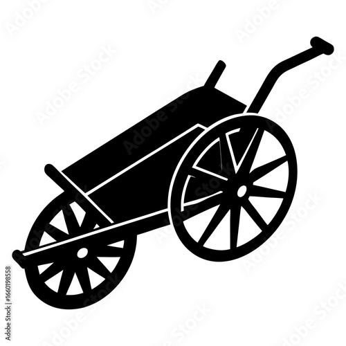 Silhouette vector silhouette of a wheelbarrow