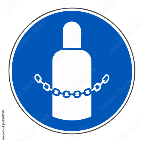 Secure Gas Cylinders Label warning sign