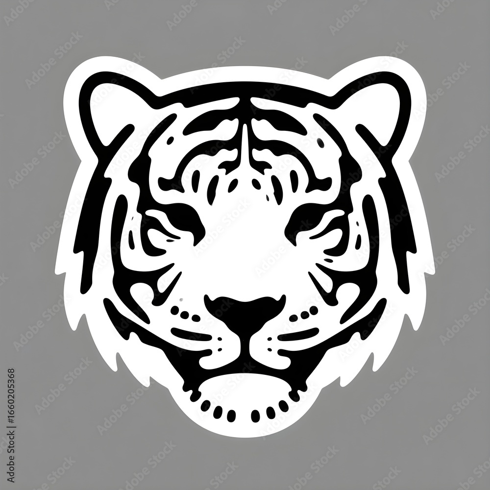 Obraz premium Tiger head vector silhouette style