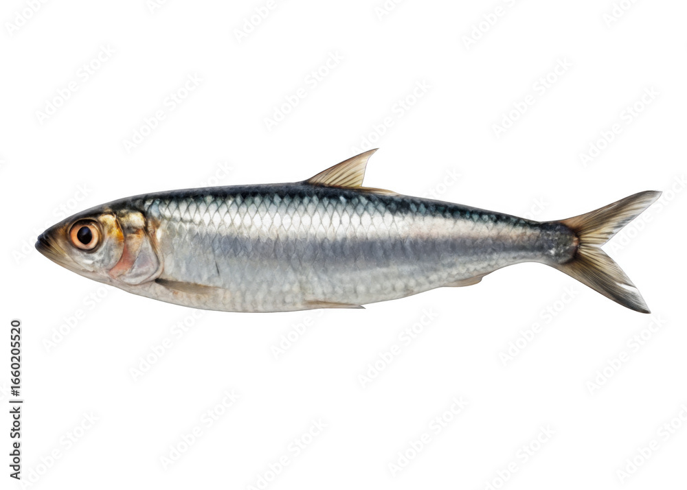 Fototapeta premium Sardine isolated on a transparent background.