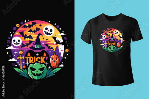 Beware of the cat Halloween theme design Halloween t shirt design