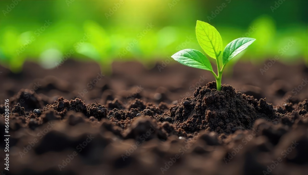 Fototapeta premium Close-up shot of rich, dark soil being tilled, revealing fresh earth and plant roots Ideal for agricultural, gardening, environmental, and sustainability themes , sprout, dirt, rural