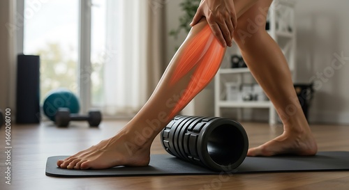 Calf Muscle Soreness Relief: Self-Massage with Foam Roller