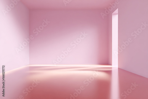 Wallpaper Mural Minimal pink room interior with soft light and reflections, modern abstract background Torontodigital.ca