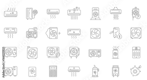  Air conditioner, fan, wind, cooling and heating appliance, air cleaner, climate control, blow and more_transparent.svg