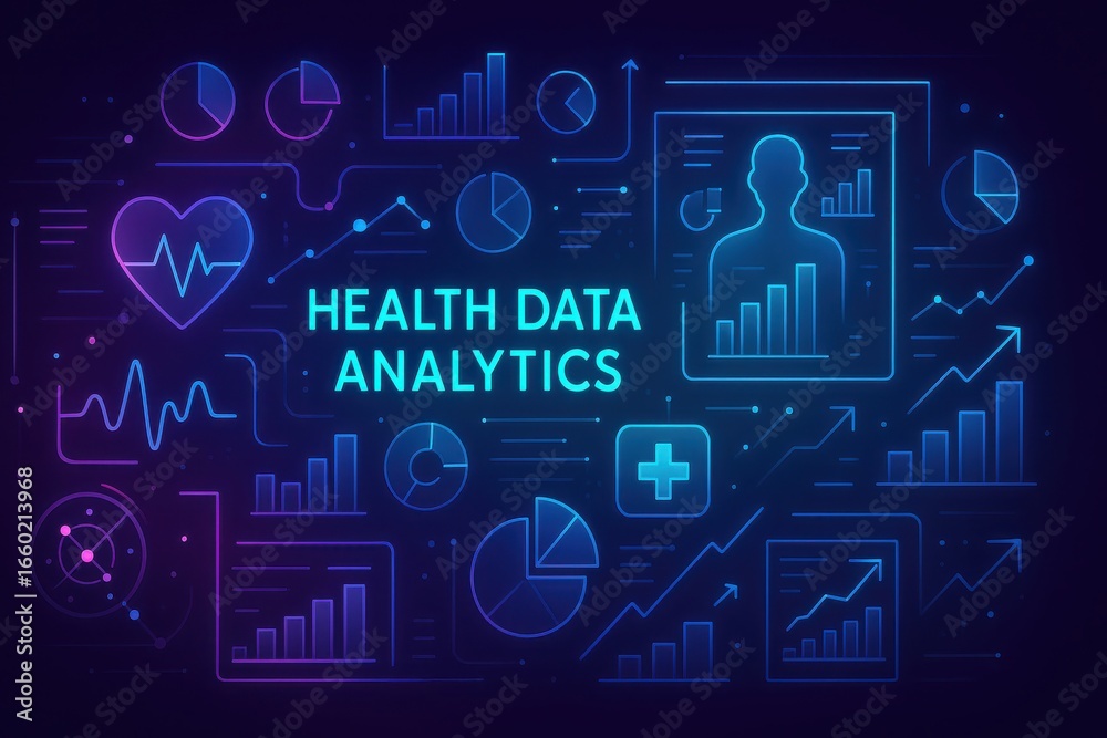 Fototapeta premium Futuristic health data analytics concept showcasing technological advancement