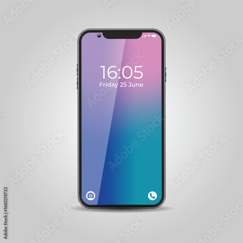 Mobile phone vector with isolated on white background. Full screen mobile phone. isolated on white background. Modern mobile device. vector illustration.