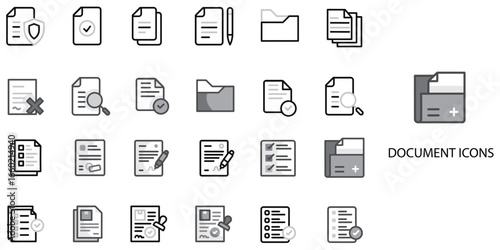 Document simple concept 24 Grew color icons set .Vector illustration.	
