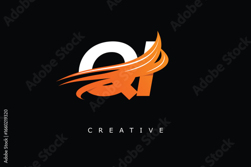 QI Dynamic Gradient Logo Modern Speed Symbol for Creative Branding & Professional Identity Design