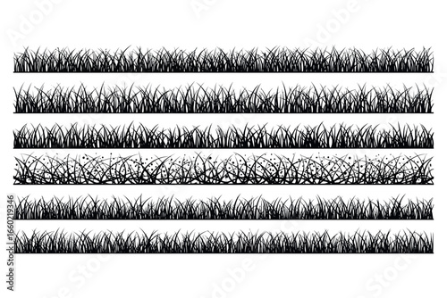 Grass Borders Silhouette Set