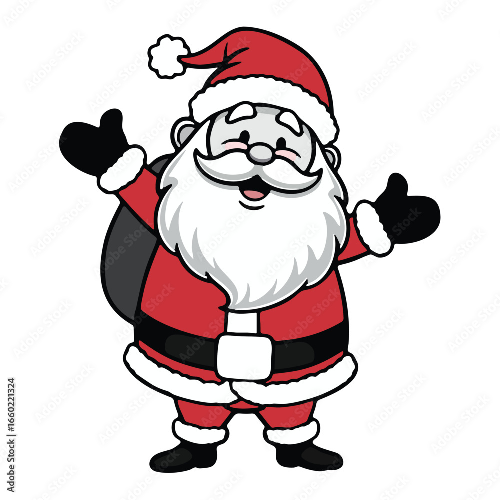 Illustration of Santa Claus vector art on white