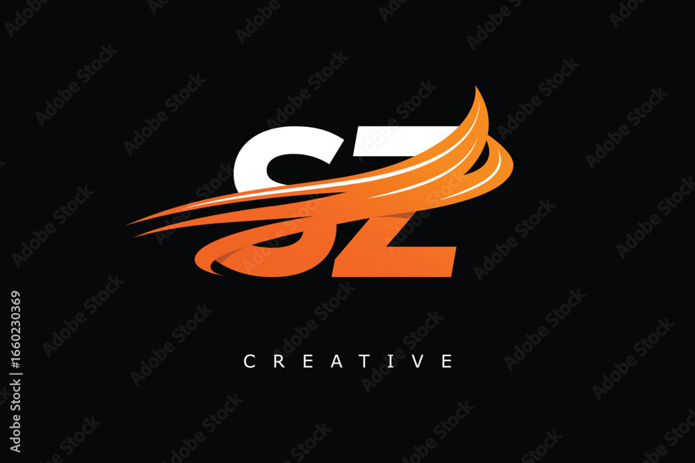 Obraz premium SZ Dynamic Gradient Logo Modern Speed Symbol for Creative Branding & Professional Identity Design