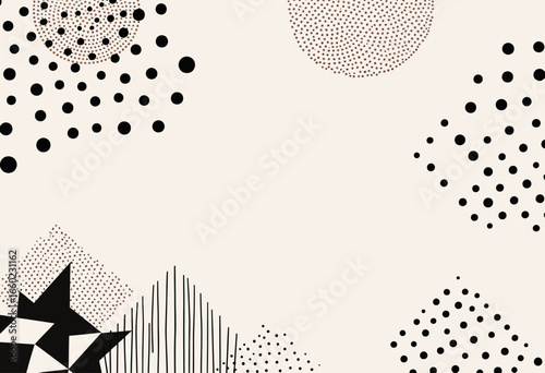 Wallpaper Mural A modern abstract background with minimalist geometric shapes, dots, and textures in a neutral color palette for stylish social media posts, branding, or posters.
 Torontodigital.ca