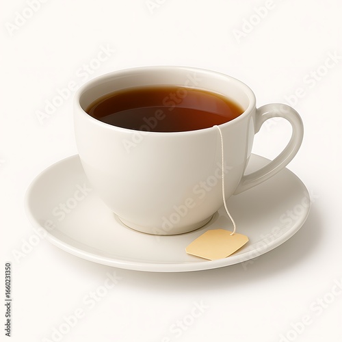 Wallpaper Mural Cup of Tea with Teabag Isolated Serene on White Background Torontodigital.ca