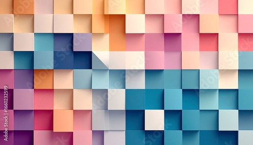 Colorful 3D Cube Abstract Background.