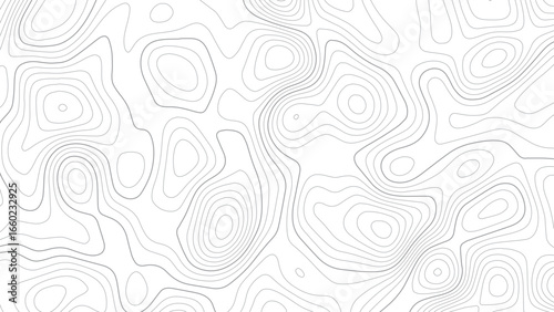 Abstract wavy topographic line background. Seamless pattern and banner design. Modern and dynamic feel to topographic mapping vector illustration.