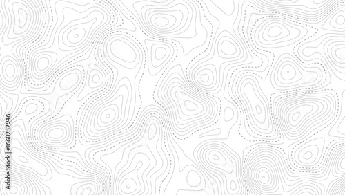 Abstract wavy topographic line background. Seamless pattern and banner design. Modern and dynamic feel to topographic mapping vector illustration.