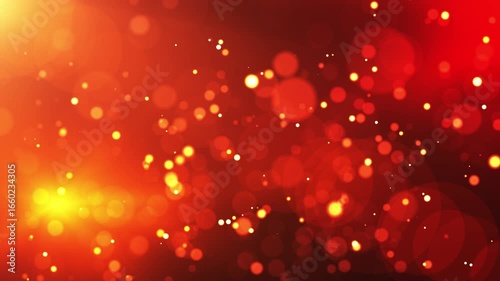 Abstract golden blurred background with glitter bokeh effect and glowing particles on dark background. Defocus effect. for celebrating birthdays and holidays. Animation with light leakage effect.