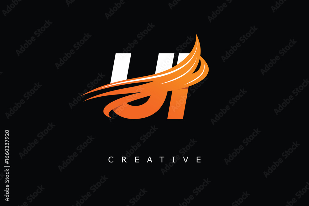 Fototapeta premium UI Dynamic Gradient Logo Modern Speed Symbol for Creative Branding & Professional Identity Design