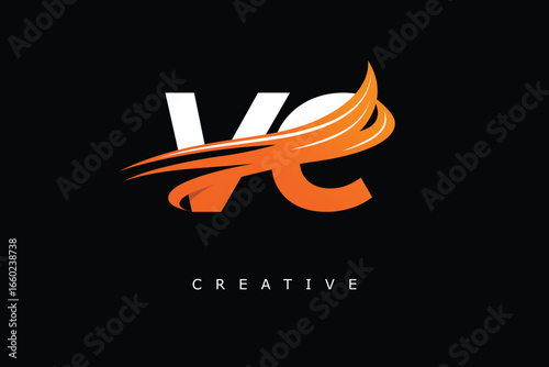 VC Dynamic Gradient Logo Modern Speed Symbol for Creative Branding & Professional Identity Design